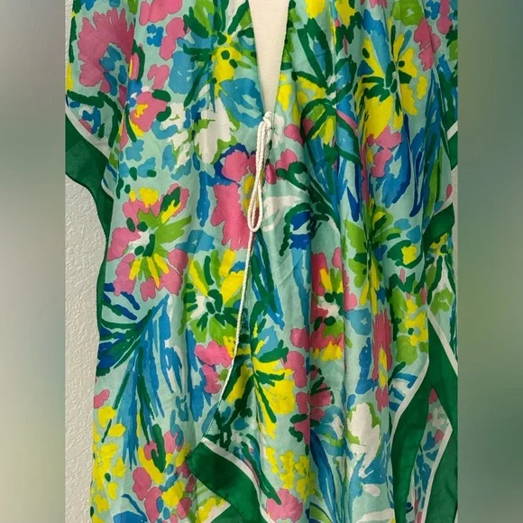 NEW Pretty Persuasions Colorful Open Front Swim Cover Up / Scarf With Tassel - Picture 2 of 5